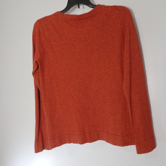 J Crew Cotton Wool Blend Teddie Sweater Crew Neck Pullover Reddish-orange Sz XS - Picture 2 of 5